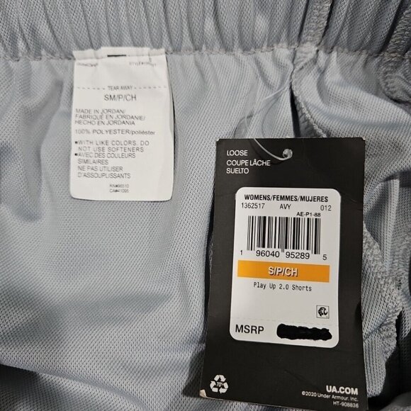 Under Armour Womens Small Gray White Shorts Play Up‎ 2.0 Running Athletic Loose - Picture 3 of 9